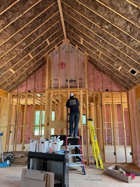 Attic with spray foam insulation